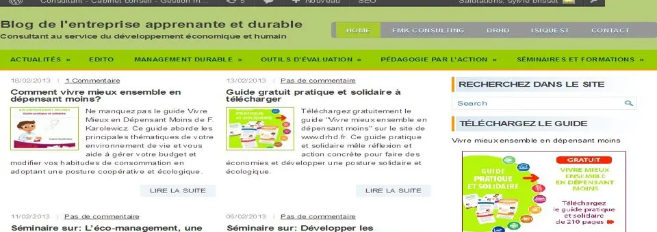 Conception d’un blog et community manager pour un consultant en management d’entreprise