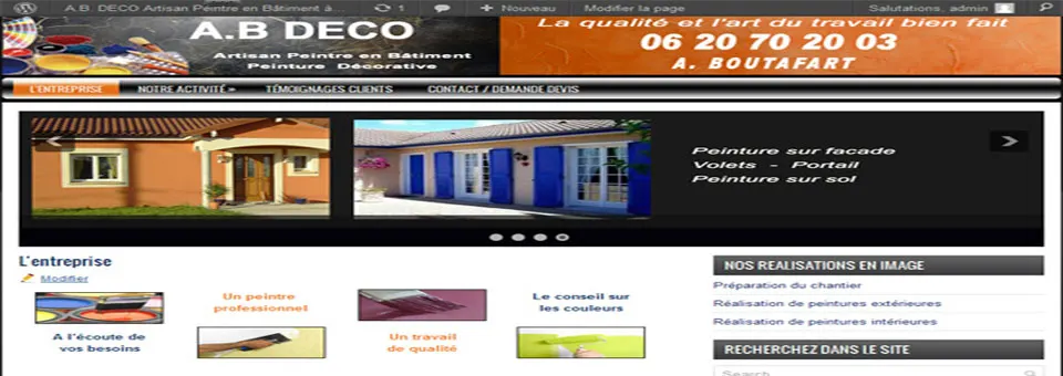 Création site pour artisan peintre en bâtiment