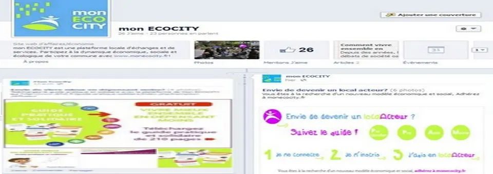 Création de la page facebook pro: mon ECOCITY