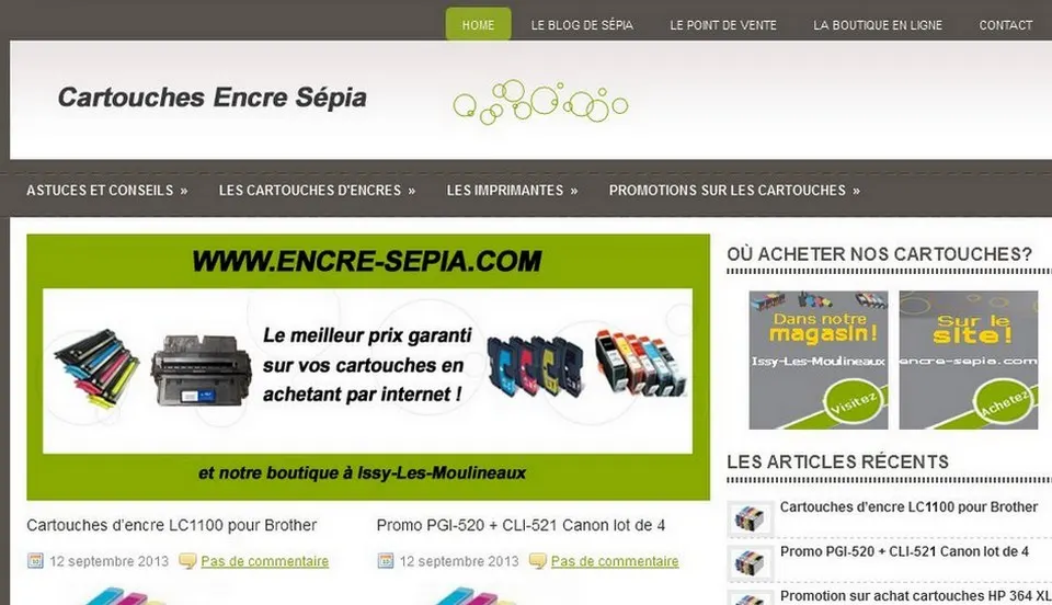 Création d’un blog pour dynamiser la boutique en ligne Cartouche Encre Sépia