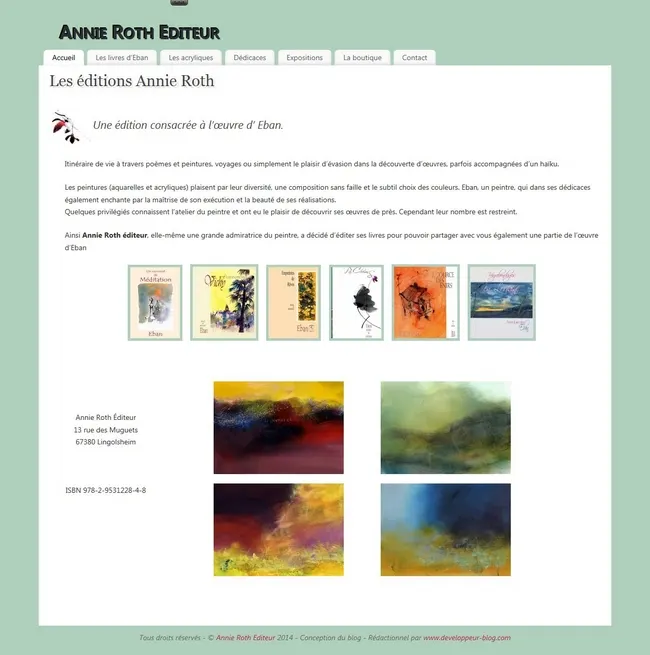 création du blog Annie Roth editeur