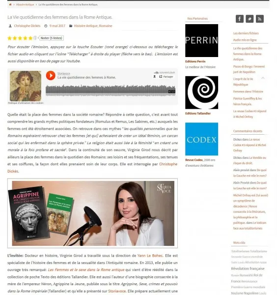 insertion fichier audio sur blog Storiavoce de Christophe Dickès
